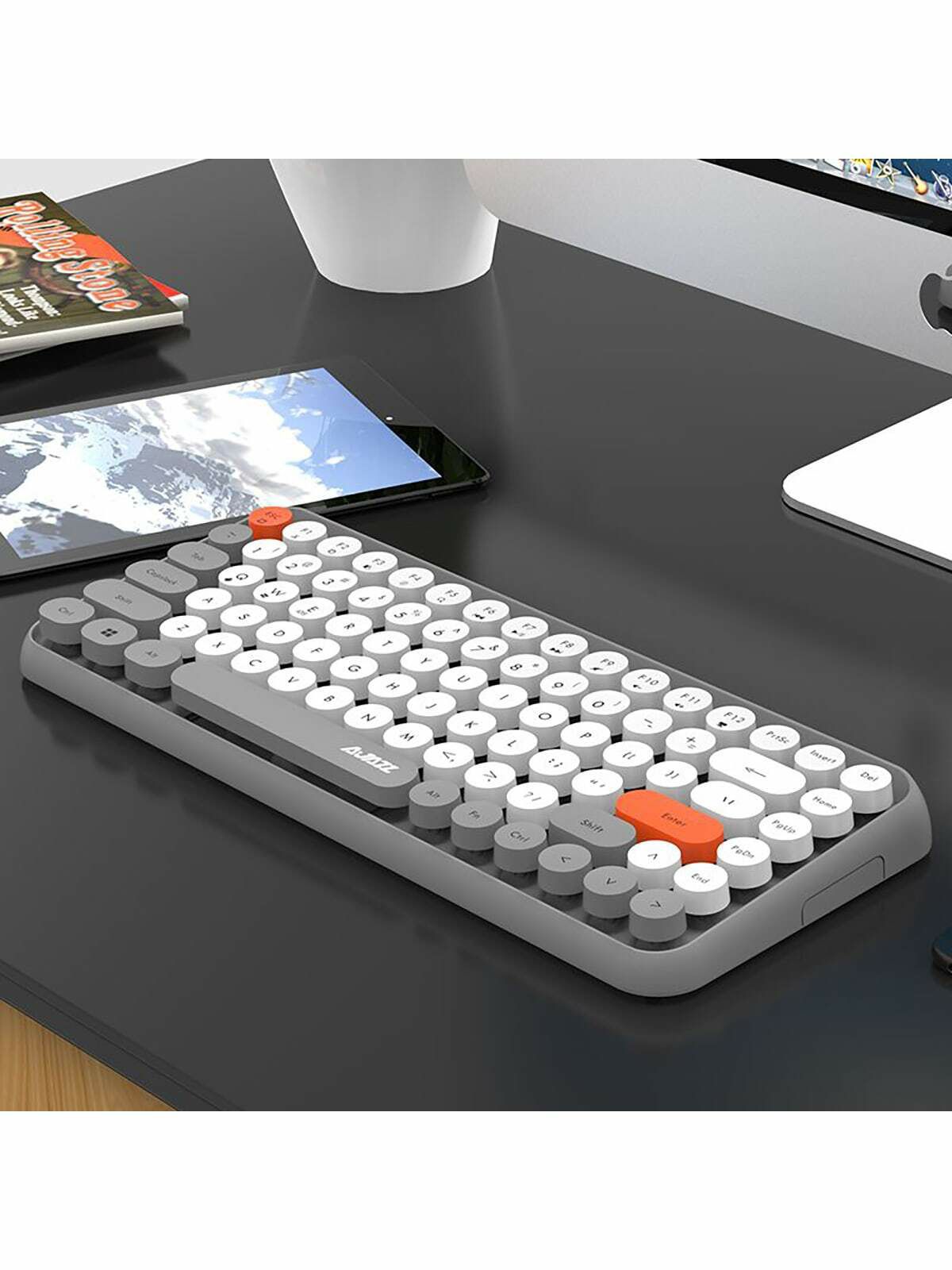 9607-products-65317f2fbc27d.jpg كيبورد جيمنج بلوتوث لاسلكي لوحة مفاتيح Android لوح مكتب لعبة رمادي كيبورد شبه ميكانيكي كيبورد لاسلكي - الصورة 1