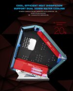 ⁦Deskooze Triangle Beast Side تبريد مياه شفاف، مروحة 12 سم، شبكة ABS + معدنية، حقيبة ألعاب ATX Full Tower | مثلث الوحش⁩ - الصورة ⁦8⁩