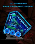 ⁦Deskooze Triangle Beast Side تبريد مياه شفاف، مروحة 12 سم، شبكة ABS + معدنية، حقيبة ألعاب ATX Full Tower | مثلث الوحش⁩ - الصورة ⁦10⁩