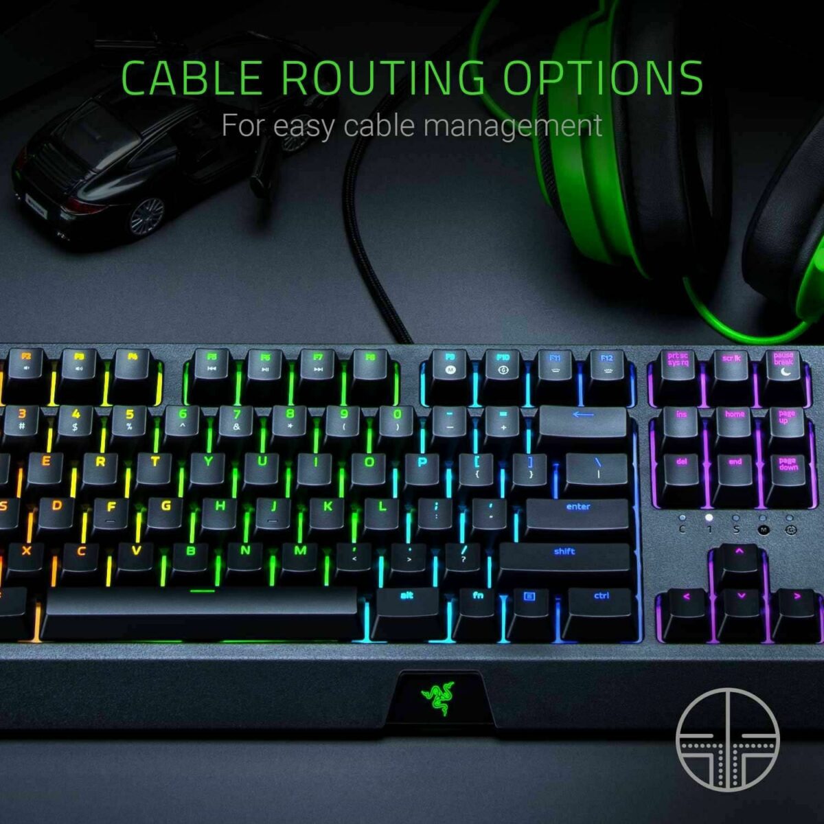 ⁦كيبورد جيمنج ميكانيكي Razer BlackWidow: مفاتيح ميكانيكية خضراء -إضاءة Chroma RGB - ريزر (اوبن بوكس)⁩ - الصورة ⁦2⁩