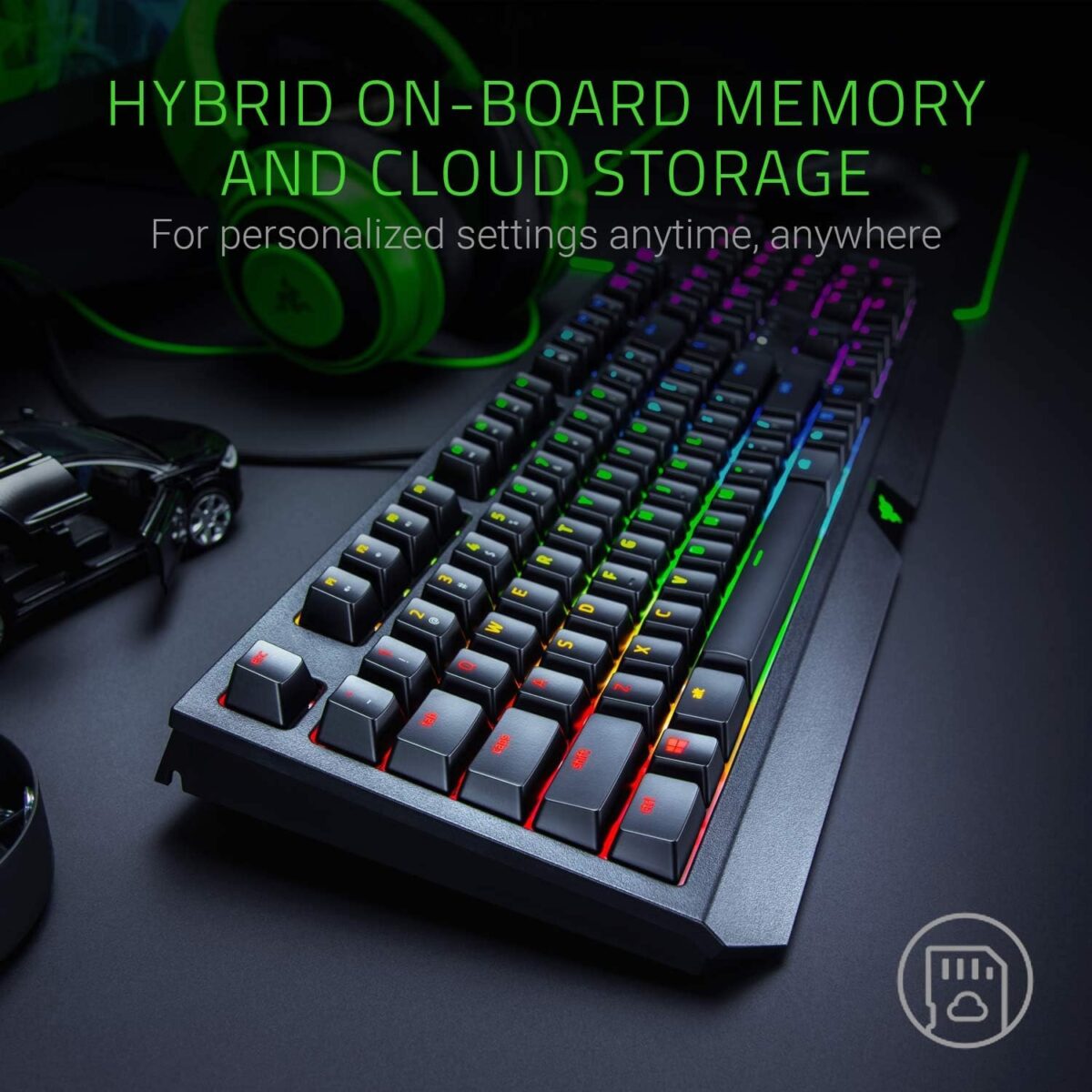 ⁦كيبورد جيمنج ميكانيكي Razer BlackWidow: مفاتيح ميكانيكية خضراء -إضاءة Chroma RGB - ريزر (اوبن بوكس)⁩ - الصورة ⁦5⁩