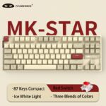 كيبورد جيمنج ميكانيكي سوتش احمر لوحة مفاتيح ألعاب ميكانيكية MageGee 75% مع مفتاح أحمر/بني 87 مفتاحًا بإضاءة خلفية LED مدمجة T