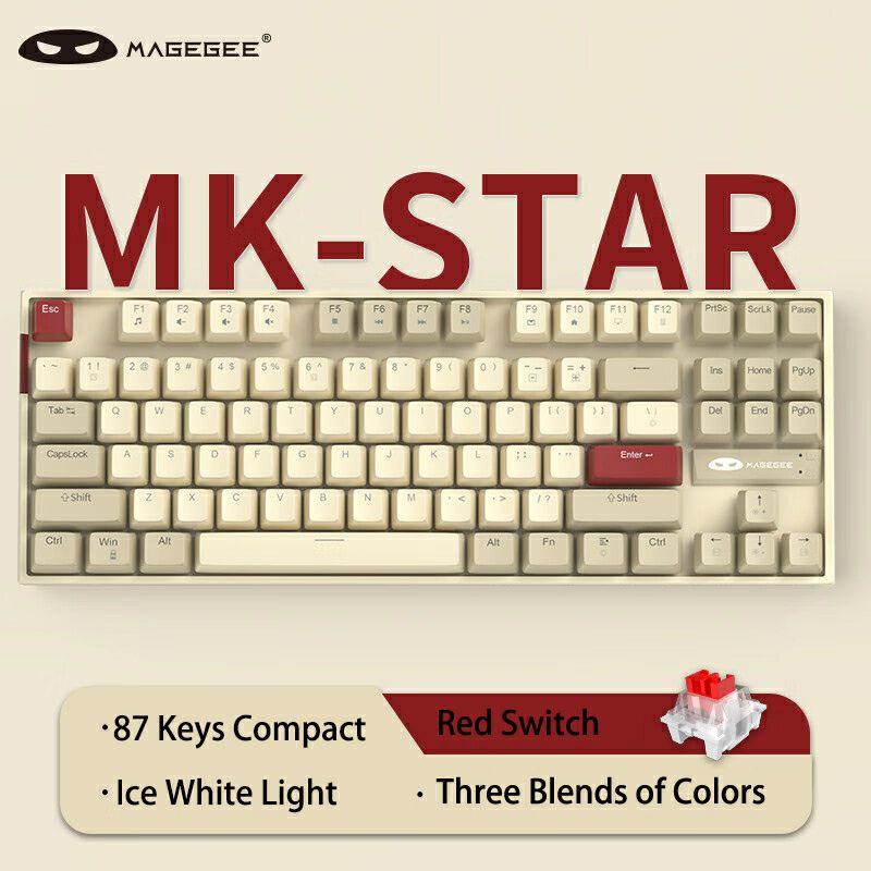 9751-products-65717065b1be3.jpg كيبورد جيمنج ميكانيكي سوتش احمر لوحة مفاتيح ألعاب ميكانيكية MageGee 75% مع مفتاح أحمر/بني 87 مفتاحًا بإضاءة خلفية LED مدمجة T - الصورة 1