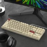 ⁦كيبورد جيمنج ميكانيكي سوتش احمر لوحة مفاتيح ألعاب ميكانيكية MageGee 75% مع مفتاح أحمر/بني 87 مفتاحًا بإضاءة خلفية LED مدمجة T⁩ - الصورة ⁦6⁩