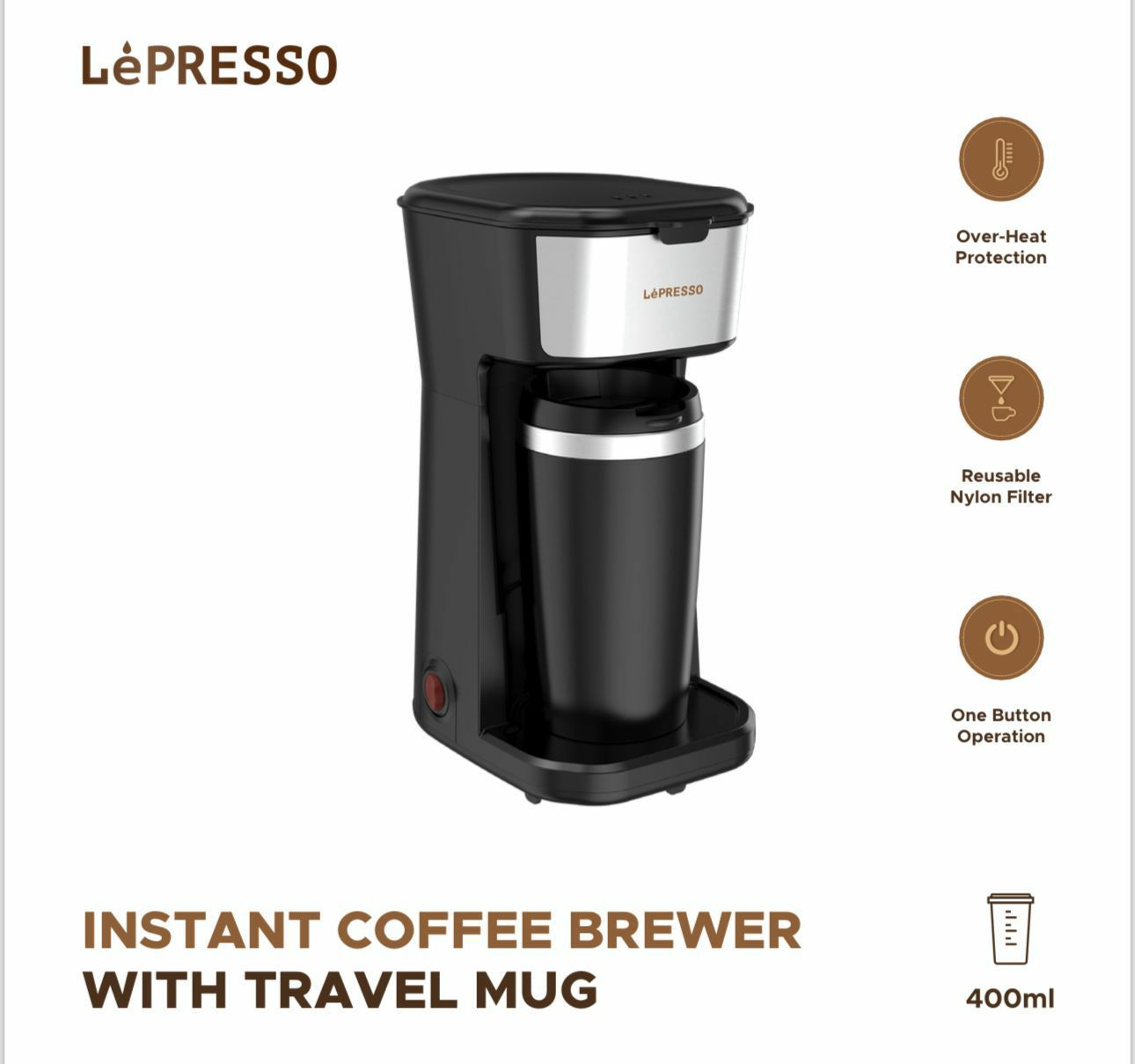 9755-products-6571f703d307f.jpg صانع قهوة ليبرسو سريعة التحضير مع كوب سفر 400 مل كوفي القهوة - الصورة 1