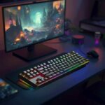 ⁦كيبورد جيمنج ميكانيكي لاسلكي سوتش ازرق لوحة المفاتيح الميكانيكية اللاسلكية Porodo Gaming 3in1 TKL Gateron Switch⁩ - الصورة ⁦4⁩