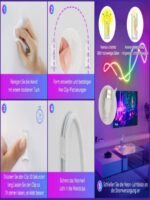 ⁦شريط اضاءة نيون طول 3 متر شريط إضاءة Rgbic مقاوم للماء بمنفذ USB مع التحكم في التطبيق، يتفاعل الموسيقى، تزيين الحائط،⁩ - الصورة ⁦4⁩