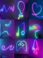 ⁦شريط اضاءة نيون طول 3 متر شريط إضاءة Rgbic مقاوم للماء بمنفذ USB مع التحكم في التطبيق، يتفاعل الموسيقى، تزيين الحائط،⁩ - الصورة ⁦6⁩