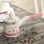 ابريق تسخين الشاي والحليب مزخرف وعاء تدفئة الحليب التركي وعاء تدفئة القهوة بورسلين