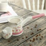 ⁦ابريق تسخين الشاي والحليب مزخرف وعاء تدفئة الحليب التركي وعاء تدفئة القهوة بورسلين⁩ - الصورة ⁦2⁩