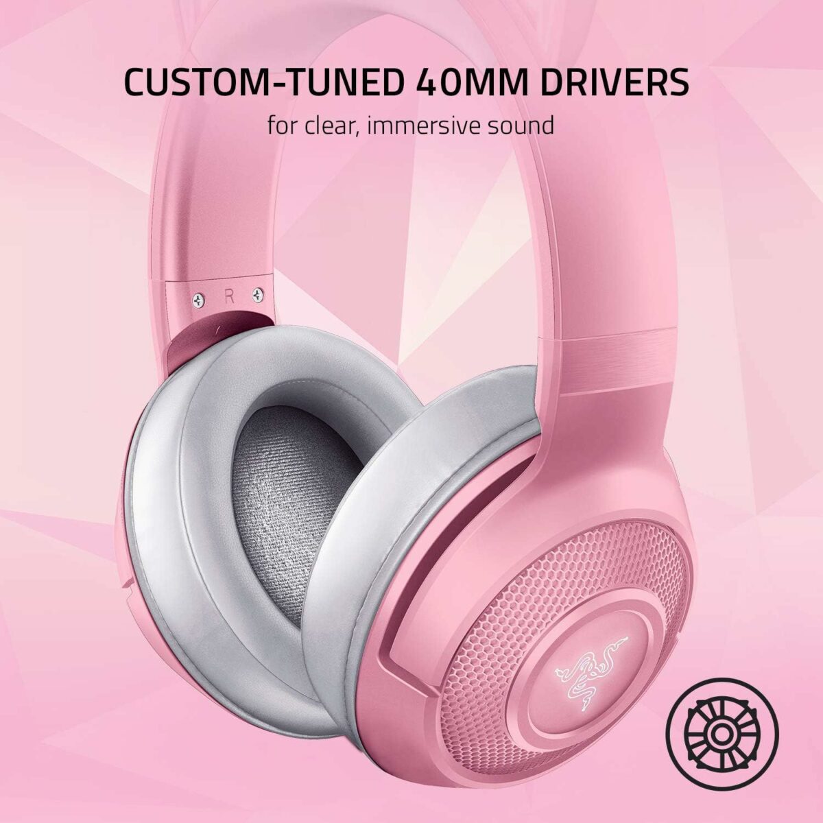 ⁦سماعة جيمنج ريزر بنات Razer Kraken BT Kitty: اتصال Bluetooth 5.0-40ms منخفض الكمون - برامج تشغيل 40 مم (اوبن بوكس)⁩ - الصورة ⁦3⁩