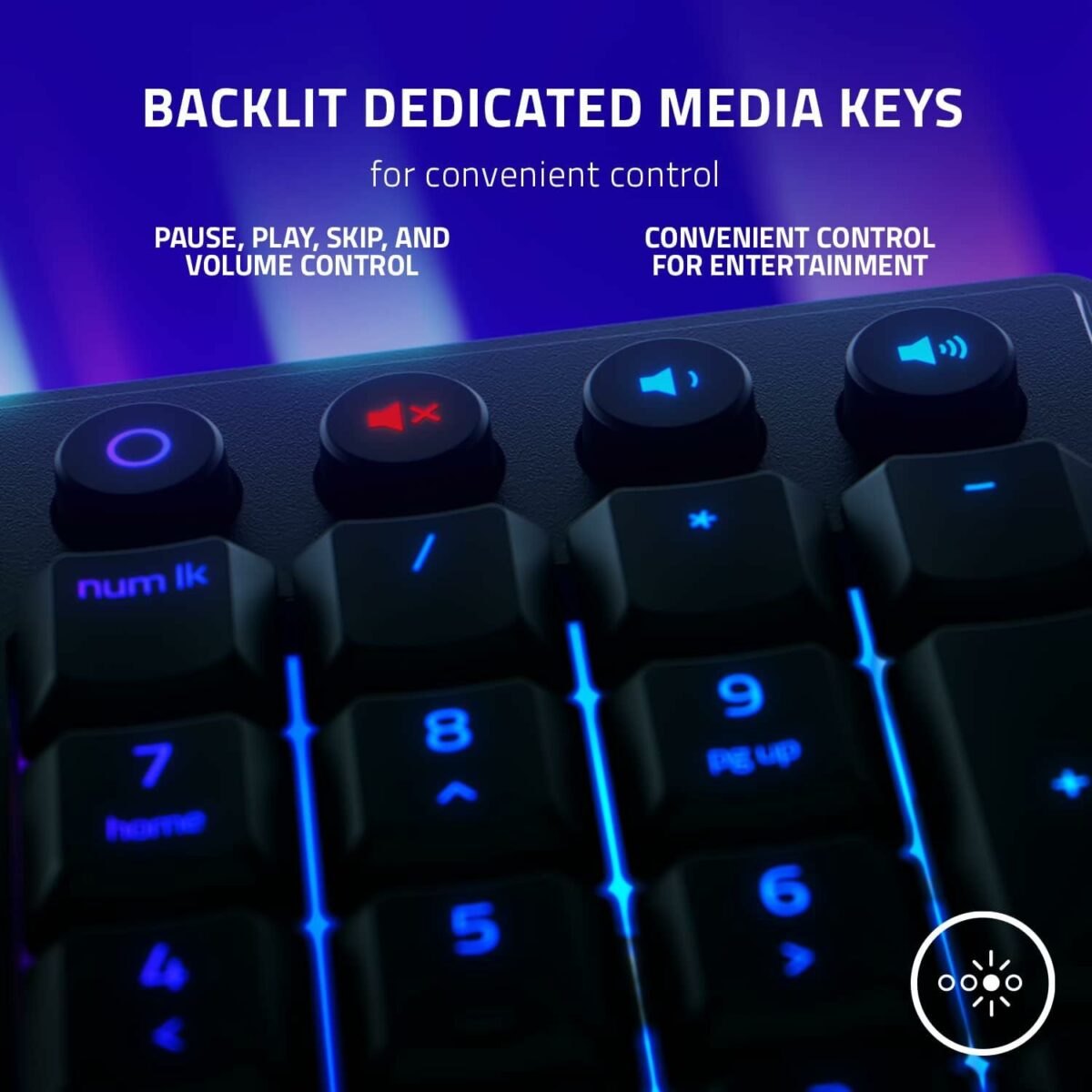 ⁦كيبورد جيمنج ميكانيكي ريزر لوحة مفاتيح الألعاب Razer Ornata V3: مفاتيح منخفضة المستوى - مفاتيح Mecha-Membrane -(اوبن بوكس)⁩ - الصورة ⁦9⁩