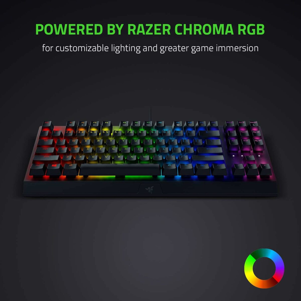 ⁦كيبورد جيمنج ميكانيكي ريزر لوحة مفاتيح الألعاب الميكانيكية Razer BlackWidow V3 Tenkeyless TKL:  (اوبن بوكس)⁩ - الصورة ⁦3⁩