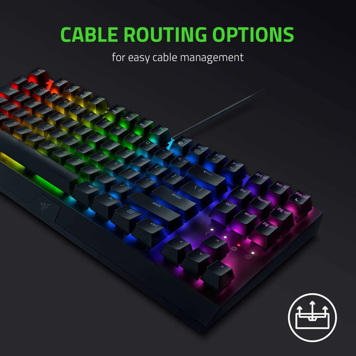 ⁦كيبورد جيمنج ميكانيكي ريزر لوحة مفاتيح الألعاب الميكانيكية Razer BlackWidow V3 Tenkeyless TKL:  (اوبن بوكس)⁩ - الصورة ⁦5⁩