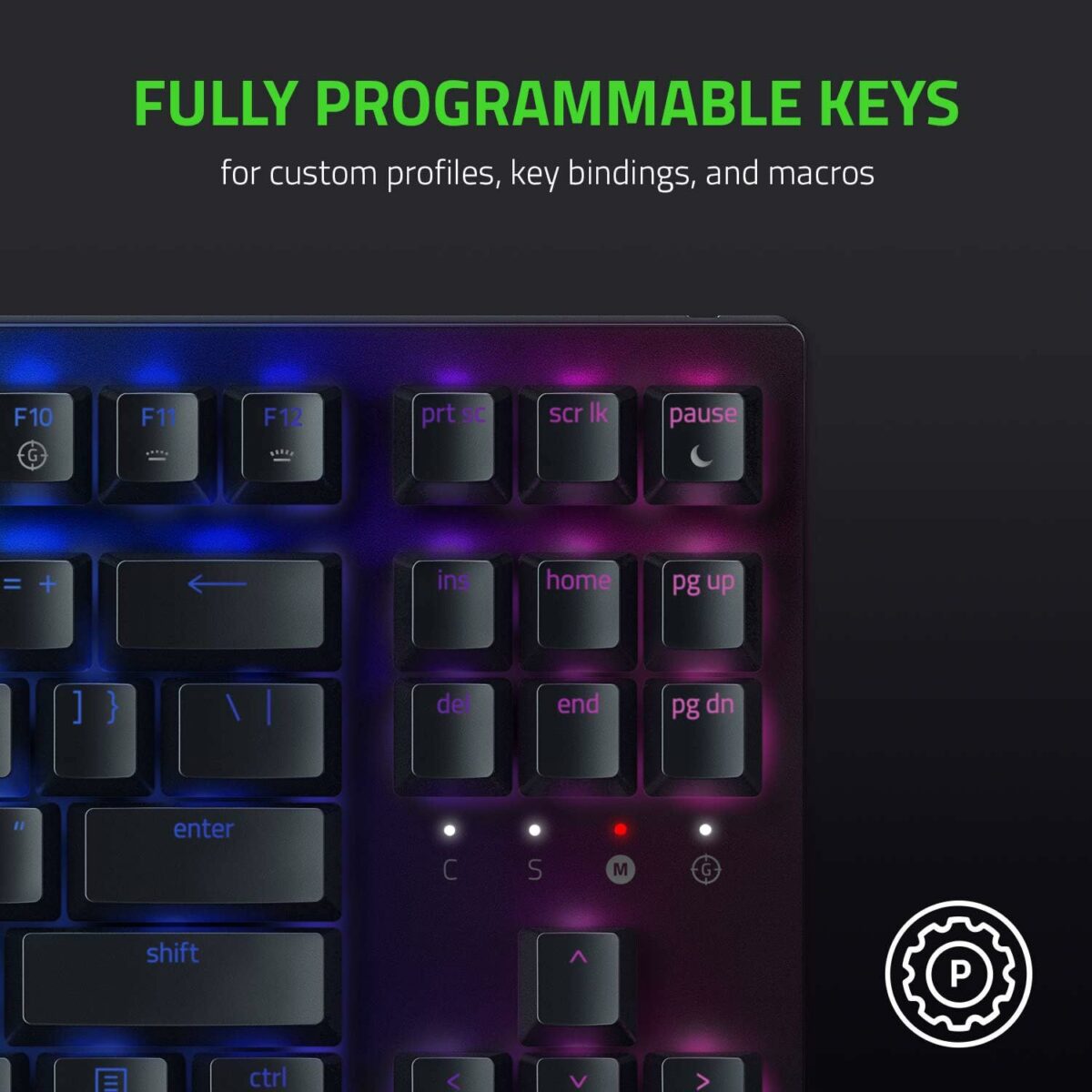 ⁦كيبورد جيمنج ميكانيكي ريزر لوحة مفاتيح الألعاب الميكانيكية Razer BlackWidow V3 Tenkeyless TKL:  (اوبن بوكس)⁩ - الصورة ⁦6⁩
