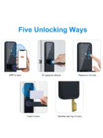 ⁦قفل الباب ذكي قفل , بصمة قفل الباب بدون مفتاح مدخل قفل الباب ذكي الى امامي بوابة بصمات قفل الباب مع بصمة , تطبيق , مش⁩ - الصورة ⁦2⁩