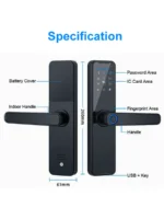 ⁦قفل الباب ذكي قفل , بصمة قفل الباب بدون مفتاح مدخل قفل الباب ذكي الى امامي بوابة بصمات قفل الباب مع بصمة , تطبيق , مش⁩ - الصورة ⁦7⁩