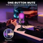 ⁦مايك جيمنج مع اضائات ميكروفون ليزري Usb أسود Rodd Ak-1i⁩ - الصورة ⁦4⁩