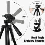 ⁦ستاند حامل ثلاثي الأرجل محمول للكاميرا والهاتف، من الألومنيوم قابل للتعديل ، مع حامل هاتف عام، متوافق مع Canon و Nikon و Pana⁩ - الصورة ⁦5⁩