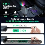 ⁦شاحن سياره سريع ٤ في واحد اسلوب رومنسي وعصري أضاءت سقف⁩ - الصورة ⁦3⁩