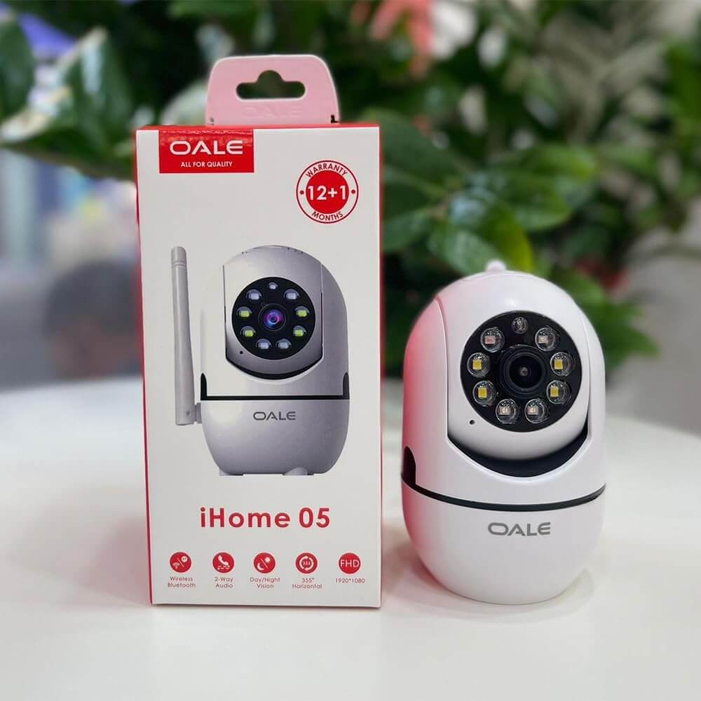 11141-products-6889b49c54e6b.jpg كاميرا مراقبة OALE iHome 05 WiFi بدقة 1920 * 1080 FHD 355° رؤية ليلية، كشف الحركة، مكالمة صوتية ثنائية الاتجاه - الصورة 1