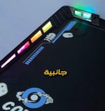⁦طاولة العاب طاولة جيمنج 60*140 سم بإضاءة متعددة الألوان وحامل سماعات وكوب طبقة كربون فايبر – تصميم عصري على شكل Z⁩ - الصورة ⁦8⁩