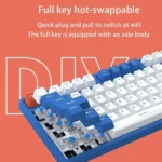 ⁦كيبورد جيمنج ميكانيكي لاسلكي سوتش أزرق لاسلكي 2.4G مع ازرار ملنه قابله للتغير كيبورد ميكانيكي كيبورد لاسلكي⁩ - الصورة ⁦6⁩