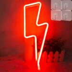 ⁦اضاءة على شكل برق لون احمر شكل البرق ضوء النيون  لديكور الحائط، أضواء نيون البرق، USB/بطارية تعمل بالطاقة LED ضوء⁩ - الصورة ⁦2⁩