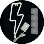 ⁦اضاءة على شكل برق لون احمر شكل البرق ضوء النيون  لديكور الحائط، أضواء نيون البرق، USB/بطارية تعمل بالطاقة LED ضوء⁩ - الصورة ⁦4⁩