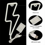 ⁦اضاءة على شكل برق لون احمر شكل البرق ضوء النيون  لديكور الحائط، أضواء نيون البرق، USB/بطارية تعمل بالطاقة LED ضوء⁩ - الصورة ⁦5⁩
