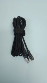 ⁦كيبل شحن مايكرو قماشي عالي الجودة كابل Micro USB بطول 180 متر باللون الأسود مغلف بالقماش⁩ - الصورة ⁦4⁩