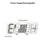 ⁦ساعة رقمية مكتبية ساعة منبه رقمية ثلاثية الأبعاد مع ضوء ليلي، ساعة حائط Led، ساعة إلكترونية إبداعية بسيطة متعددة الوظائف لغرف⁩ - الصورة ⁦2⁩
